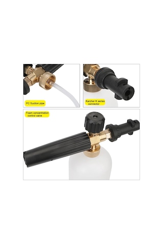 1l Araba Sabun Köpük Jeneratörü Yüksek Basınçlı Yıkama Makinesi Karcher Uyumlu K2 K3 K4 K5 K6 K7 Kar Köpük Aparatı Ayarlanabilir Püskürtme Memesi
