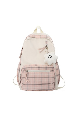 Tenfowee Tatlı Ve Yumuşak Kız Öğrenci Çantası, Vintage Desenli Sırt Çantası, Pembe Renkli Aksesuarlı Pembe