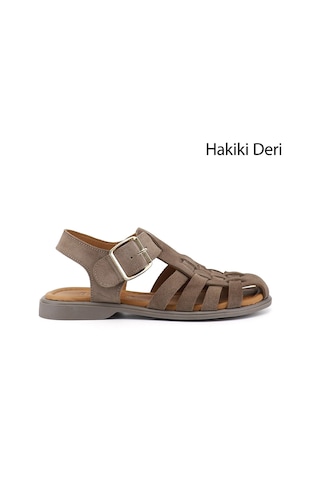 Gönderi(R) Gönderi R Kadın Vizon Süet Tokalı Bantlı Burnu Kapalı Hakiki Deri Sandalet Dyza75645058