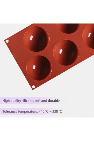 Reedark 5'li Silikon Yarıküre Kalıp - Çikolatalı Pasta, Jöle Ve Mousse İçin Yapışmaz Pişirme Kabı Çok Renkli