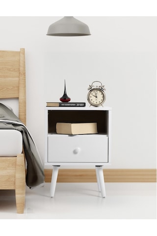 Flora Solo Komodin Beyaz