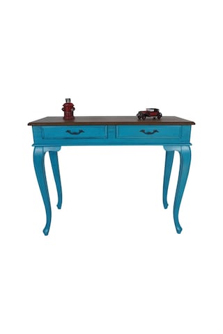 Masifart Ceviz Eskitme Tablalı Dresuar Mavi 120 Cm Eskitme Patina Ceviz