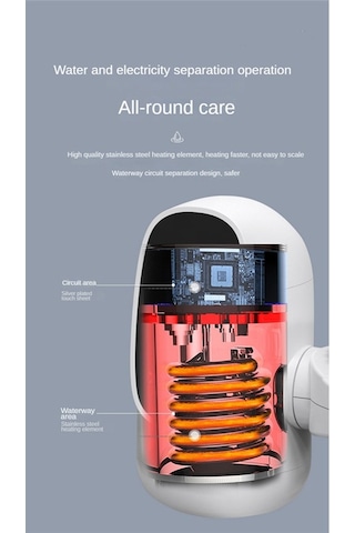 Xurunkeji 3000w Anında Elektrikli Sıcak Su Isıtıcı Musluk Dijital Ekran Isıtma Musluğu Banyo Musluğu Abd Fişi İçin Su Isıtıcısı Beyaz