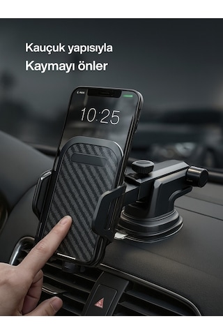 Araç İçi Cam Vantuzlu Telefon Tutucu Teleskopik 360 Dönebilen Oto Telefon Tutacağı Diğer