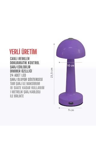Zenlight Mantar Masa Lambası 321-5 Mor