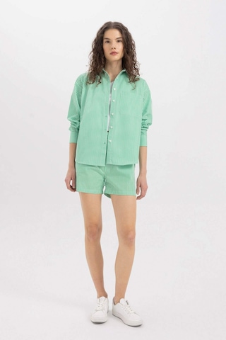 DeFacto Oversize Geniş Kalıp Çizgili Poplin Uzun Kollu Gömlek C8751AX24SMGN268