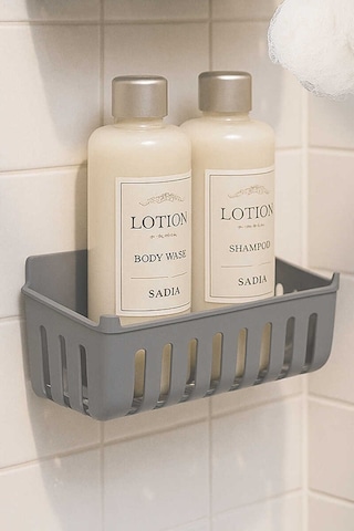 Primanova Deby 2'li Yapışkanlı Banyo Rafı Gri Gri