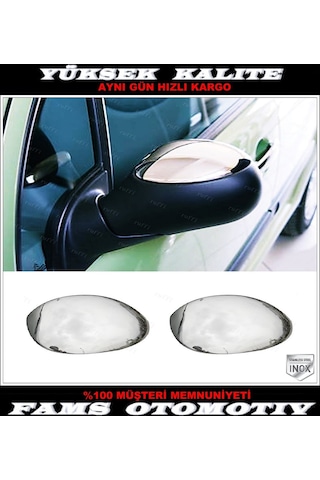 Citroen C3 Krom Ayna Kapağı 2 Prç. 2002-2009 P. Çelik