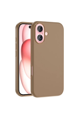 Apple iPhone Uyumlu 16 Plus Kılıf M-safe Şarj Özellikli Sıvı Teknolojili Silinebilir Sert Zore Kivi Kapak - Desert Titanyum