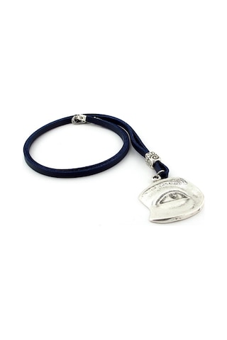 Solfera Tek Göz Her Şeyi Gören Göz Lacivert Deri Metal Erkek Kolye Q0589 Pembe