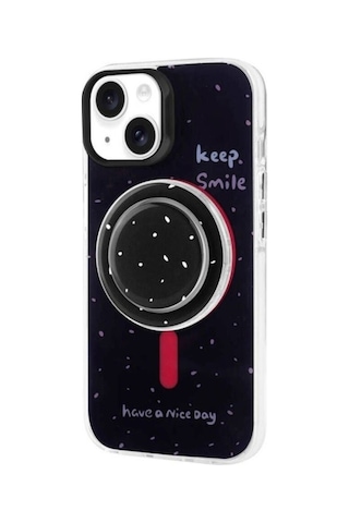 Apple Uyumlu iPhone 14 Kılıf M-safe Şarj Özellikli Tak-çıkar Pop Soketli Zore Tiktok Kapak Siyah