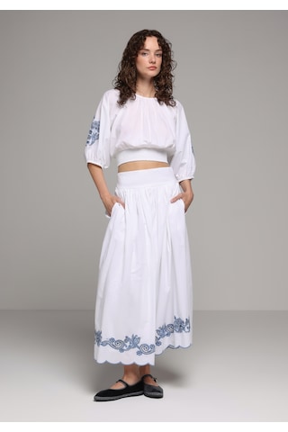 Colin's Colins Maxi Length Jakarlı Kadın Beyaz Etek Cl1079925 Q1.v1 Wht