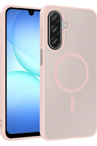 Ardemix Samsung Uyumlu Galaxy A17 Kılıf M-safe Şarj Özellikli Zore Babet Kapak - Pembe