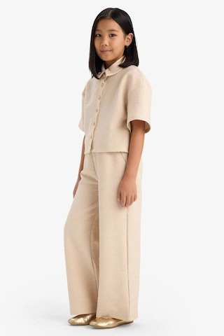 DeFacto Kız Çocuk Beli Lastikli Wide Leg Geniş Bol Paça Bürümcük Pantolon E1103A825SPBG286 Bej
