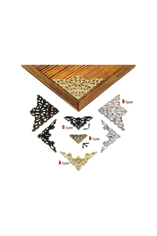 12 Adet Metal Dekoratif Köşe Kovanı Kitaplar İçin Kenar