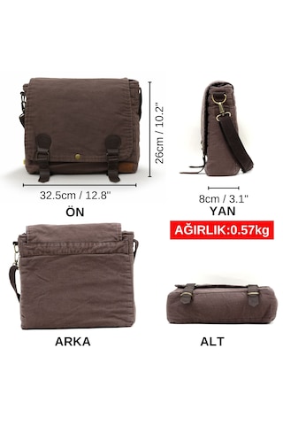 Old Cotton Cargo 8045 Kahverengi Postacı Omuz Kanvas Laptop Çanta Kahverengi