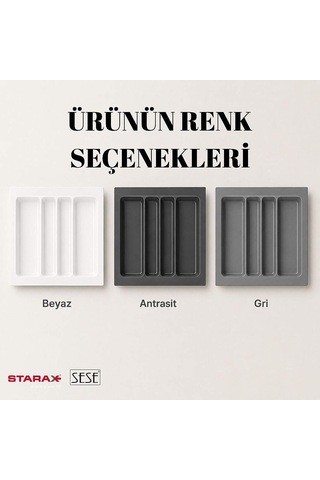 Starax 54x49 Beyaz Plastik Kepçelik 4 Gözlü Modül 60cm S-2687-wp Çok Renkli