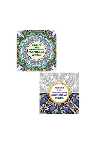 Çizgiler Şehri-mandala Ve Renkler Şehri-mandala Seti Büyükler Için Boyama Kitabı