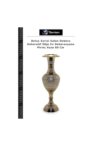 Delux Serisi Salon Dekoru Dekoratif Obje Ev Dekorasyonu Pirinç Vazo 60 Cm Bakır Pirinç