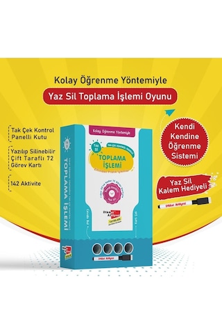 Kolay Öğrenme Yöntemiyle Yaz Sil Toplama İşlemi - Dikkat Atölyesi Yayınları