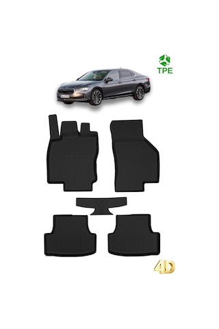 Hitaks Skoda Superb 2015-2024 Uyumlu 4d Oto Havuzlu Paspas