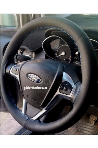 Ford Courier Direksiyon Kılıfı Dikmeli Soft Mavi Ipli (38×10.5Cm)