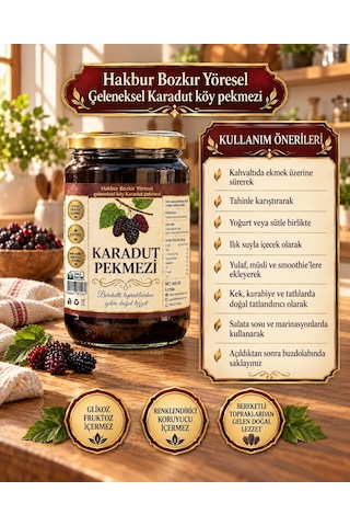 Bozkır Tahin Merkezi Doğal & Katkısız Karadut Köy Pekmezi 800 G