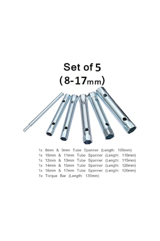 Borulu Lokma Anahtar Takımı Kovan Tipi T Kol Buji Anahtar Seti 5l