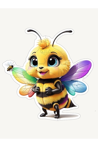 Ncpuzzles Bumble Bee, 14 Parça Ahşap Yapboz Bul Tak Puzzle