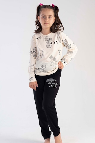Kız Çocuk Uzun Kol Bej Pijama Takımı C3t0n3o118 001