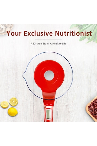 Kosona Küçük Ev Kullanıma Dijital Mutfak Terazi, Çıkarılabilir Kase, 3kg/1g Hassasiyet, Birim Dönüştürme, Kırmızı Pil Dahil Değil Çok Renkli