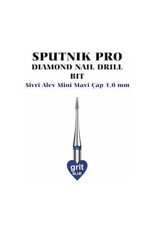 Elmas Sivri Alev Mini Freze Mavi Çap 1,0mm