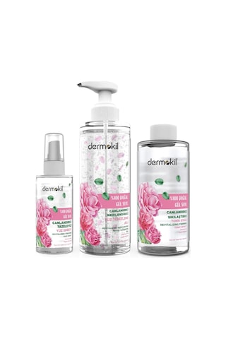Dermokil Doğal Gül Suyu Cilt Bakım Seti 3'lü