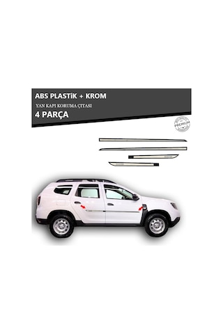 Dacıa Duster 2018-2024 Arası Yan Kapı Koruma Çıtası Plastik + Krom