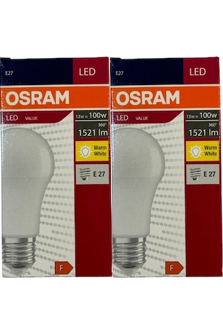 Osram 13w 100w 2700k Sarı Işık E27 Duylu Led Ampul 2 Adet