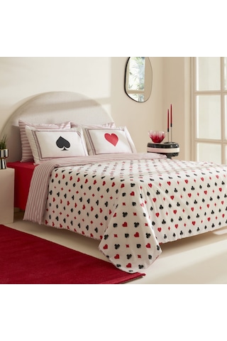 Sarah Anderson Chance Çift Kişilik Nevresim Takımı Beyaz Beyaz