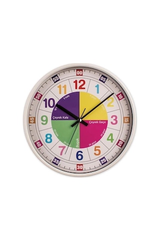 Öğretici Çocuk Odası Saati - 30 Cm Renkli