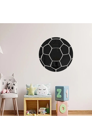 Sones 30cm Futbol Akrilik 3d Duvar Çıkartmaları Kendinden Yapışkanlı Ev Arka Plan Duvar Dekorasyonu Ayna Macunu Mavi Diğer