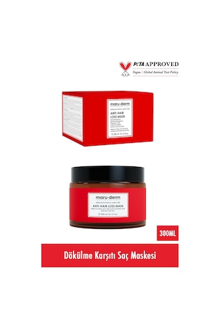 Maru.derm Saç Maskesi Saç Dökülme Karşıtı Saç Maskesi 300 Ml Tüm Saç Tipleri Vegan