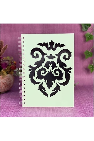 Defter Sticker,laptop Sticker Siyah Çiçekli Pvc 48x33x0,5cm