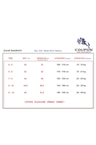 Coupon Çocuk Sweatshirt / Logo Baskılı Haki