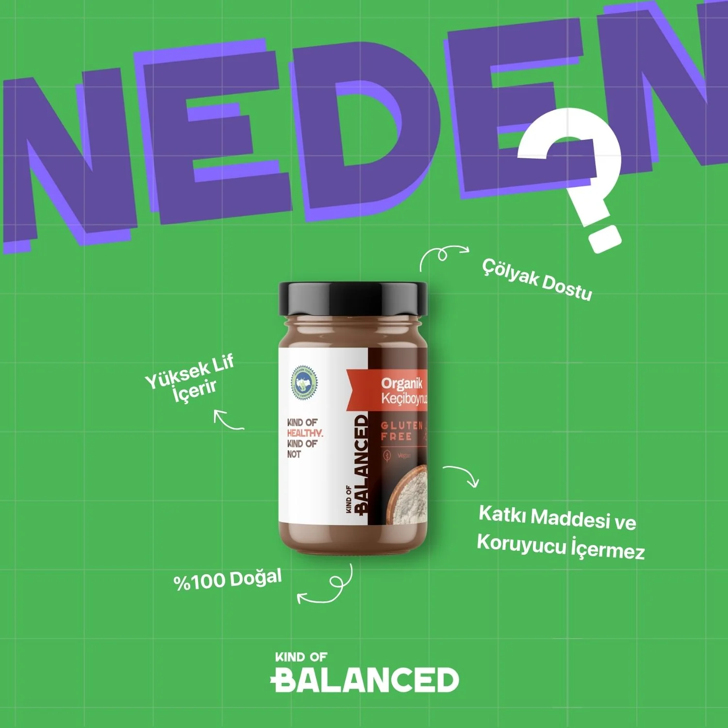 Organik Keçiboynuzu Unu 250 Gr Organik Sertifikalı