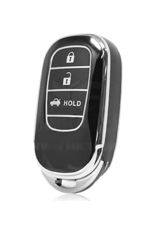 Honda Yeni Fe1 Civic Crv Hrv Accord Smart Nano Anahtar Kılıfı Siyah Gümüş Renk