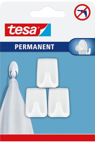 Permanent Askı Plastik Küçük Dikd. Beyaz 3 Adet X 3 Paket Toplam 6 Askı Diğer
