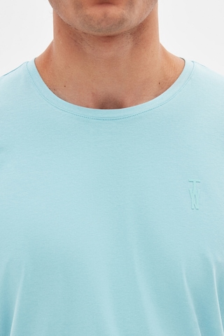 Twn Slim Fit Aqua Düz Kabartma Baskılı T-shirt 4ec148551753m Aqua