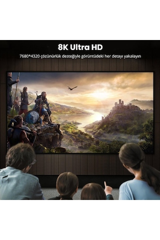 Ugreen 8k 60hz Displayport - Displayport 1.4 Örgülü Kablo 2 Metre, Siyah, 80392