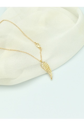 Brezza Lusso Jewelry Axcce Serie Taşlı Melek Kanadı Kolye Gold