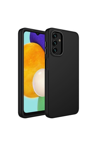 Zore Galaxy Uyumlu A04s Kılıf Metal Çerçeve Ve Buton Tasarımlı Silikon Msra Luna Kapak - Pembe Pembe