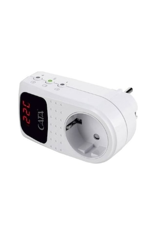 Cata Ct-9187 4000w 150-280v Digital Akım Korumalı Tekli Priz Regülatör Beyaz 0