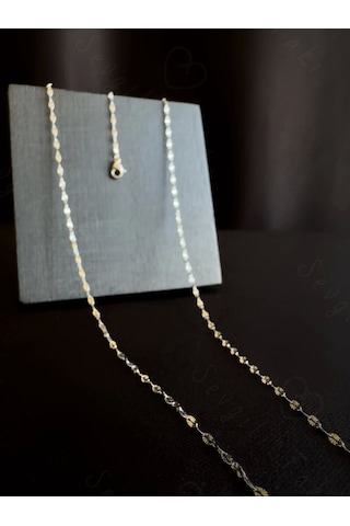 80cm Silver Lip Dudak Zincirli Çelik Bel Takısı Glorius Serisi Silver